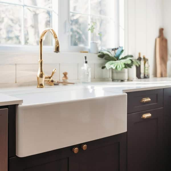 SINKOLOGY Bradstreet II 33 in. Farmhouse Apron Front Undermount Single Bowl Crisp White Fireclay Kitchen Sink