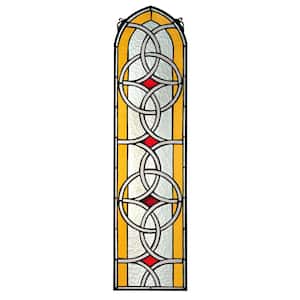 Celtic Knotwork Tiffany-Style Stained Glass Window Panel