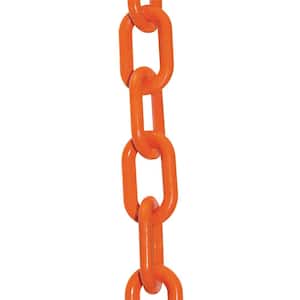 2 in. (#8, 51 mm) x 50 ft. HD Safety Orange Plastic Chain