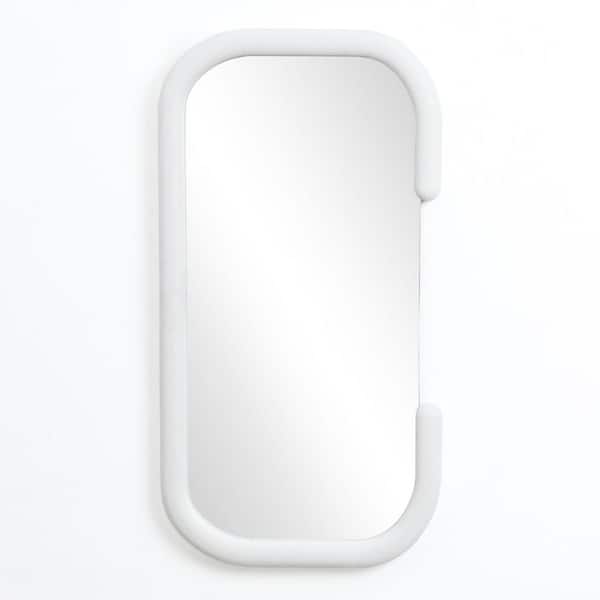 LuxenHome White 21.5 in. W x 40.98 in. H C-Frame Accent and Vanity Wall Mirror
