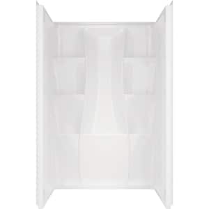 Classic 400 48 in. W x 74 in. H x 34 in. D Three Piece Direct-to-Stud Alcove Shower Wall Surround in High Gloss White