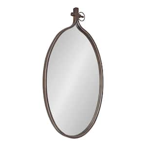 Yitro 34 in. x 20 in. Classic Oval Framed Gray Wall Accent Mirror