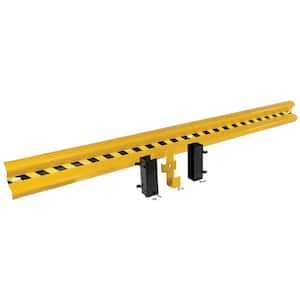 147 in. Yellow Steel Guard Rail with 2 Drop-In Style Brackets and Hardware