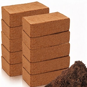 10-Pack 1.4 lb. Organic Coco Coir Brick with Low EC and pH Balance Plant Soil Enhance Root Growth for Flower House Plant