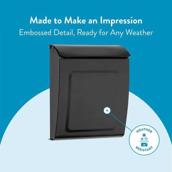 Architectural Mailboxes Aspen Black, Small, Steel, Locking, Wall