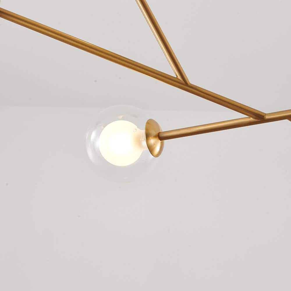 Brass and Crystal 7-Light Adjustable Chandelier