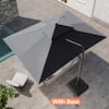 Pellebant Double Top 13 ft. x 10 ft. Outdoor 360° Swivel Aluminum Cantilever Patio Umbrella in Gray with 220 lbs. Umbrella Base PBPU046DGYUB008