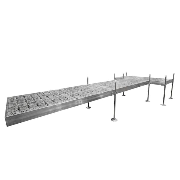 Tommy Docks 20 ft. T-Shaped Boat Dock System with Aluminum Frame and Thermoformed Terrazzo Decking