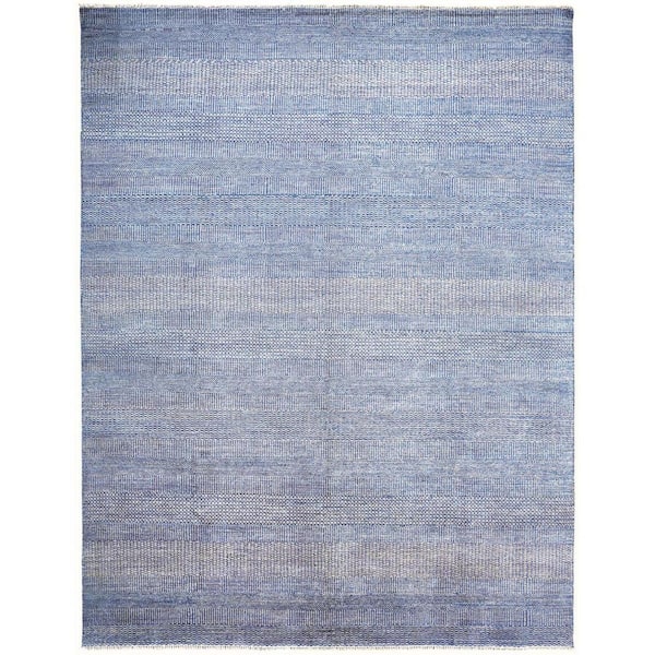 HomeRoots 2 X 8 Blue, Silver Striped Area Rug