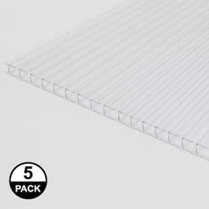 Thermoclear 24 in. x 48 in. x 1/4 in. (6mm) Hammered Glass Multiwall Polycarbonate Sheet (5-Pack)