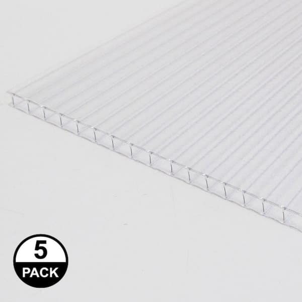 LEXAN Thermoclear 24 in. x 48 in. x 1/4 in. (6mm) Hammered Glass Multiwall Polycarbonate Sheet (5-Pack)