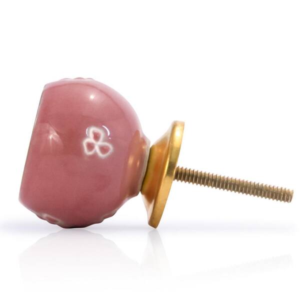 Mascot Hardware Tropical Flower 1-3/5 in. Pink Cabinet Knob CK650