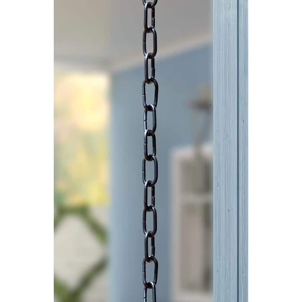 8.5-Foot Black Aluminum Traditional Link Rain Chain