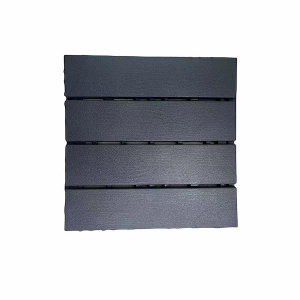 cadeninc Gray 12 in. x 12 in. x 0.8 in. Thick Plastic Interlocking Deck Tiles, Waterproof All Weather Use 36 sq. ft. (36-Pack)