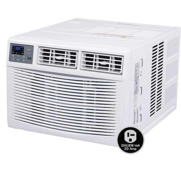 12,000 BTU (DOE) 230 Volts WIFI Window Air Conditioner 550 sq. ft. with Heater in White