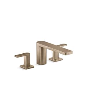 Parallel Deck-Mount Bath Faucet in Vibrant Brushed Bronze