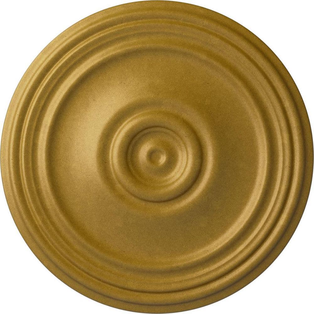 Ekena Millwork 21 in. x 1-1/4 in. Reece Urethane Ceiling Medallion (Fits Canopies upto 6-3/4 in.), Pharaohs Gold