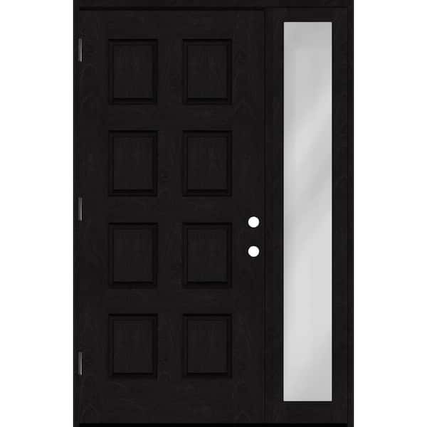 Regency 49 in. x 80 in. 8-Panel RHOS Onyx Mahogany Fiberglass Prehung Front Door w/10in. SL w/ 6-9/16 Jamb