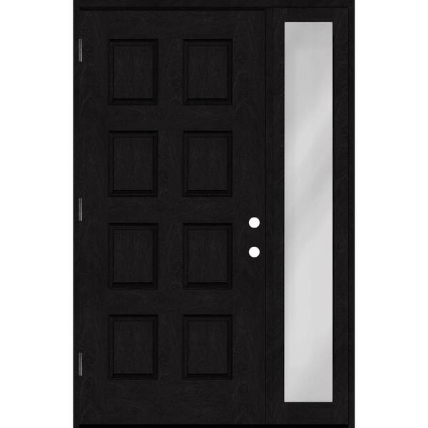 Regency 55 in. x 80 in. 8-Panel RHOS Onyx Mahogany Fiberglass Prehung Front Door w/16 in. SL w/ 4-9/16 Jamb