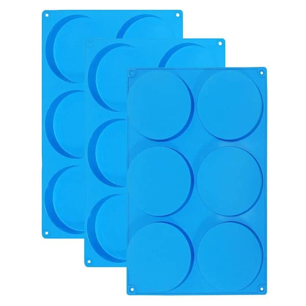 4 Inch Round Silicone Mold Non-Stick Baking Mold Large Breakfast Sandwiches Hamburger Buns Egg Pan 3pcs