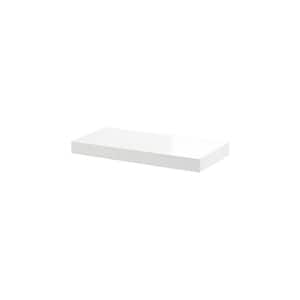 BIG BOY 22.4 in. x 9.8 in. x 2 in. White High Gloss MDF Floating Decorative Wall Shelf with Brackets