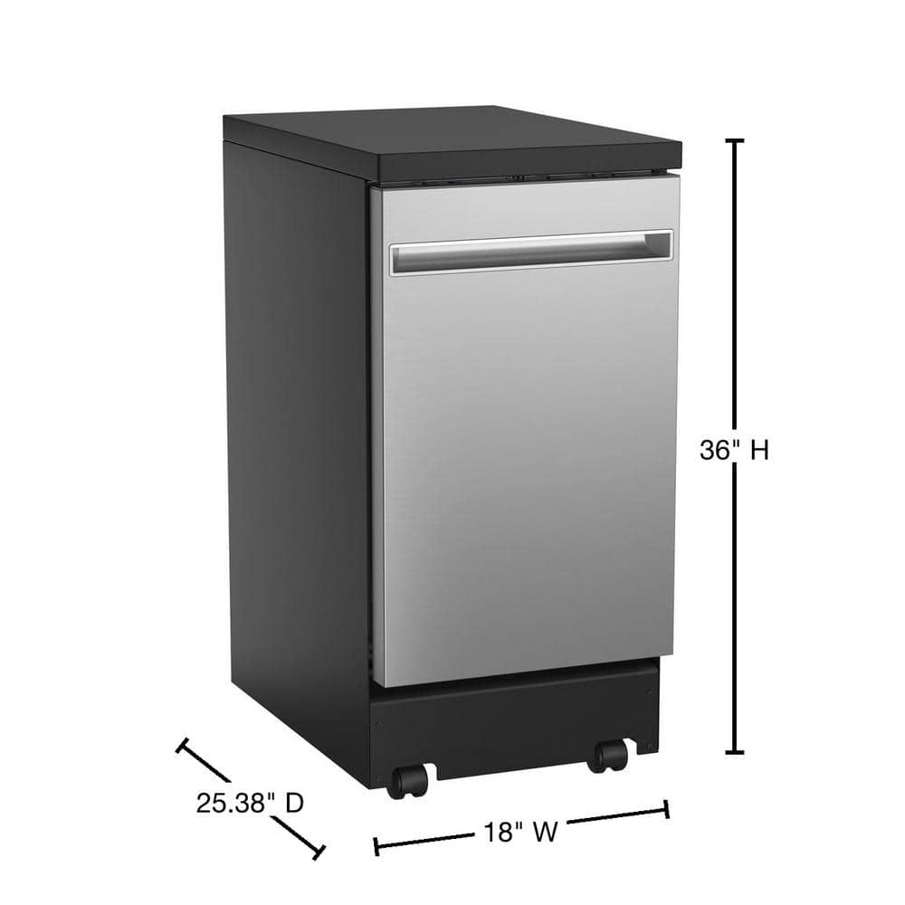 18" Stainless Steel Smart Portable Dishwasher with Sanitize Cycle