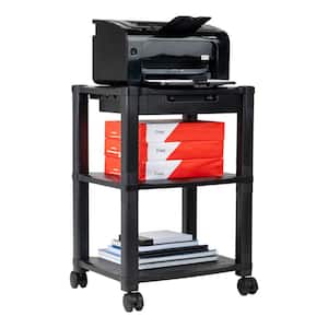 Classify 3- Shelf Mobile Printer Cart in Black