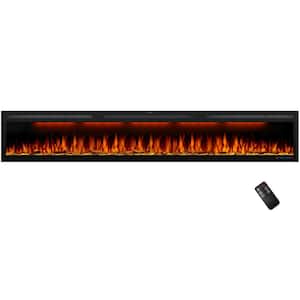 95 in. Wall Mounted Electric Fireplace, Linear Fireplace Inserts with Overheating Protection, Low Noise