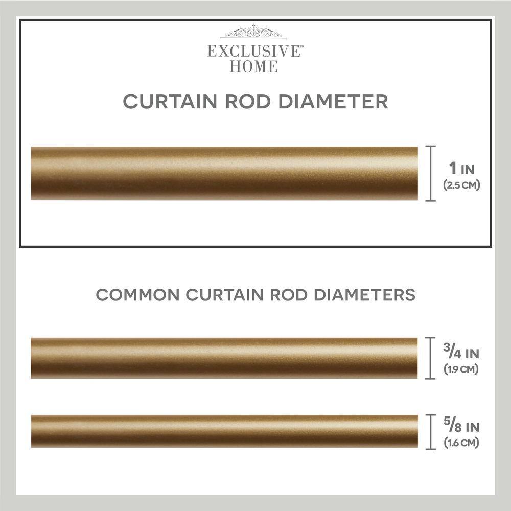 Gold Adjustable Curtain Rod with Faux Pearl Finials