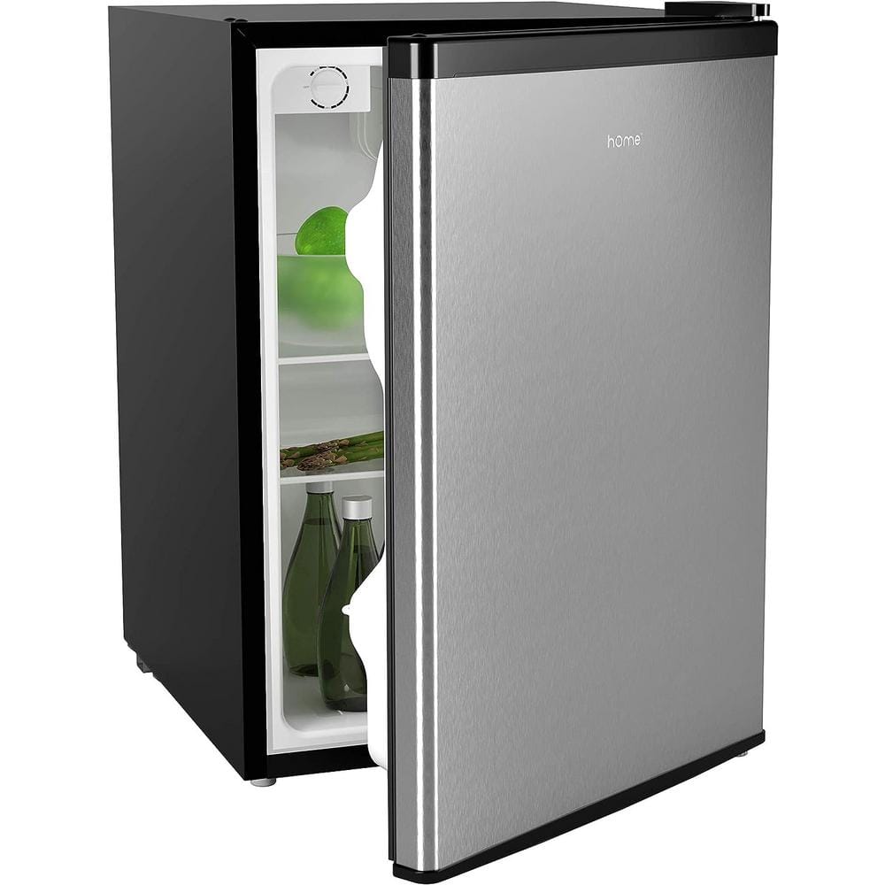 "hOmeLabs HM series 20.1""(Width) in 2.4 cu ft. Mini Refrigerator in Black with Small Freezer and Removable Glass Shelves"
