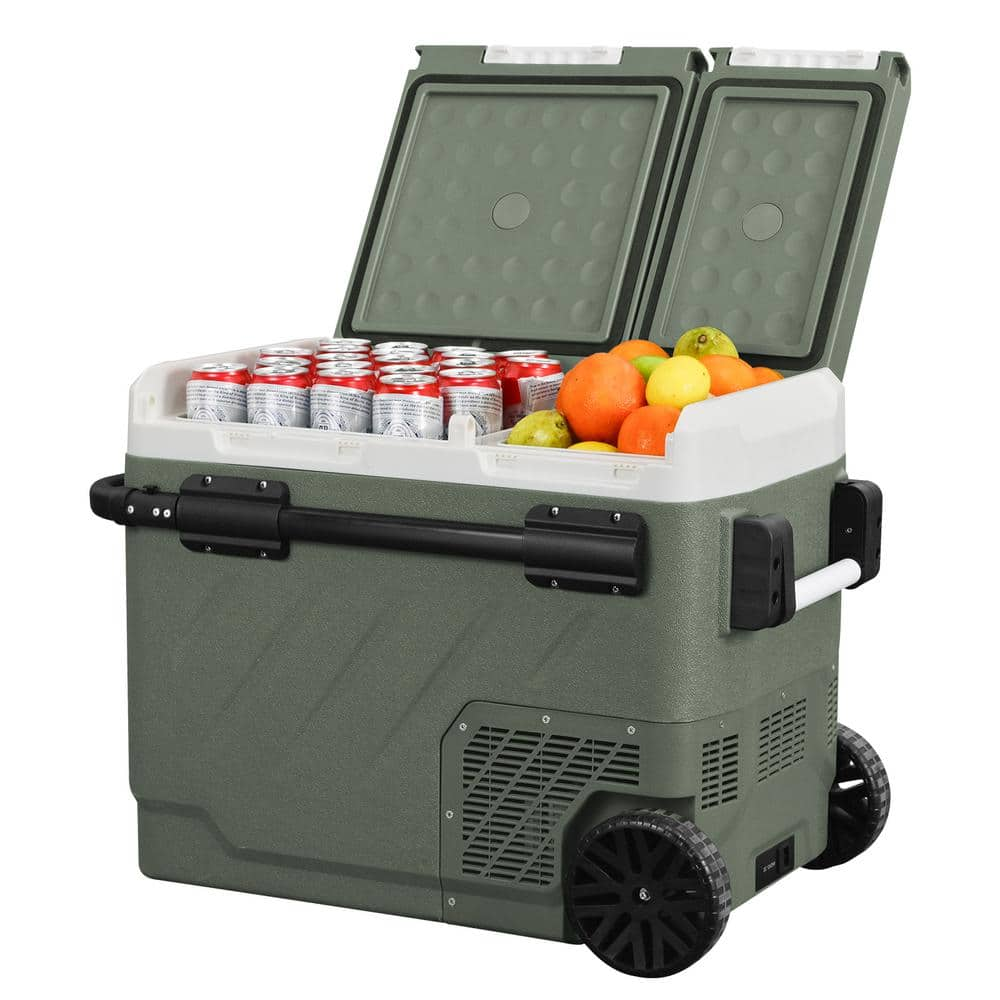 52 Qt. Portable Fridge Car Refrigerator Dual Zone Electric Cooler 12-Volt Compressor Freezer with Handle and Wheels -  Alpicool, ZAW50