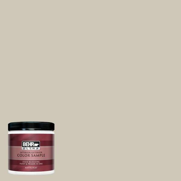 BEHR ULTRA 8 oz. #UL190-16 Coliseum Marble Matte Interior/Exterior Paint and Primer in One Sample