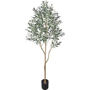 5 .24 ft. Green Artificial Olive Tree in Pot