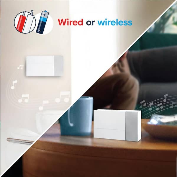 Heath Zenith White Plastic Wired or Wireless Digital Doorbell