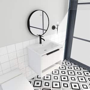24 in. W x 18.5 in. D x 20.1 in. H Bath Vanity in Plywood with White Vanity Top and Premium Ceramic Single Sink