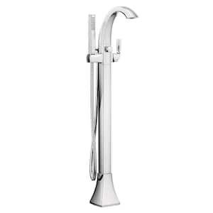 Voss Single-Handle Floor Mount Roman Tub Faucet Tub Filler in Chrome (Valve Not Included)