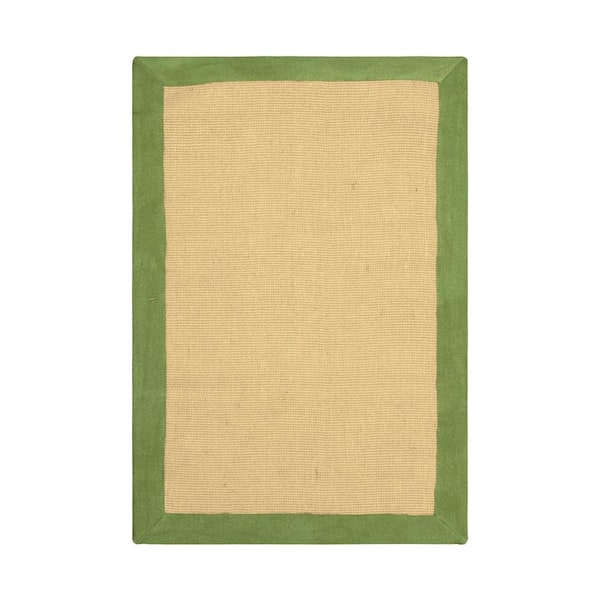 SUPERIOR Classic Jute Green 2 ft. x 3 ft. Natural Indoor Area Rug