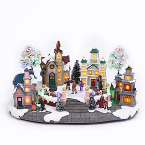 8.27 in. H Electric Christmas Lighted Musical Holiday Village