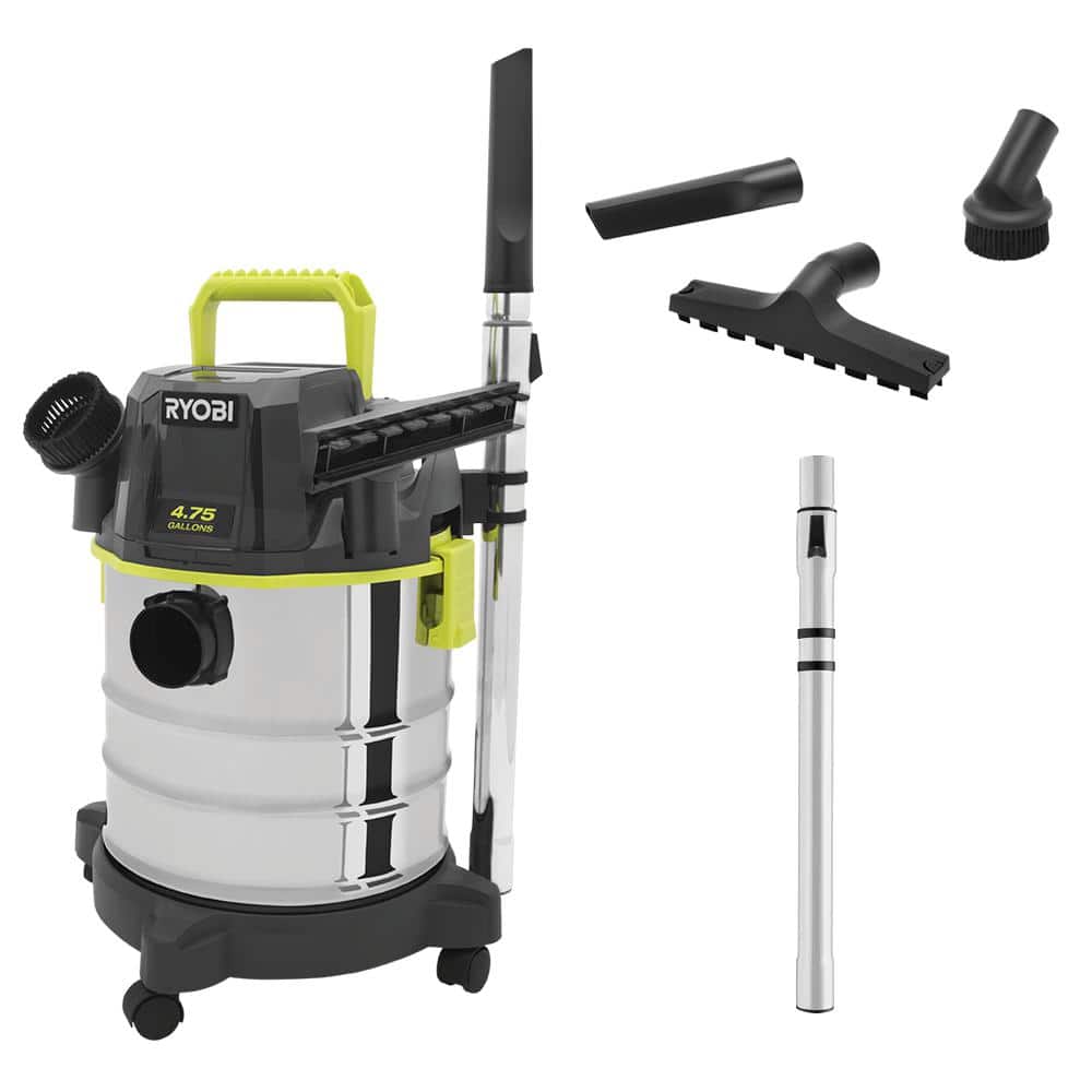 RYOBI ONE+ 18V Cordless 4.75 Gallon Wet/Dry Vacuum (Tool Only) with  Accessory Kit PWV201B-A32TW01N-A32SS02N The Home Depot