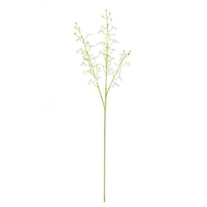35 in. Cream White Artificial Oncidium Dancing Lady Orchid Flower Stem Spray (Set of 3)