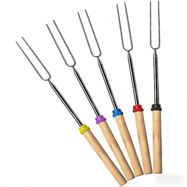 32 in. Roasting Forks for Roasting Marshmallows, Hot Dogs, Campfire Cooking, Camping, and Other Outdoor Gear (5-Pack)
