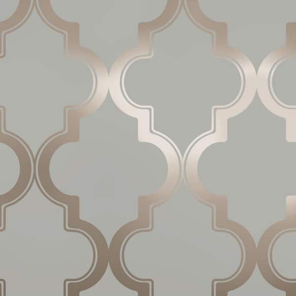 Metallic Bronze Gray Marrakesh Vinyl Peel and Stick Wallpaper Roll (Covers 56 Sq. ft.)