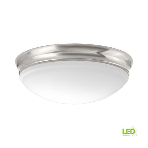 Progress Lighting LED Flush Mount Collection 25-Watt Brushed Nickel Integrated LED Flush Mount