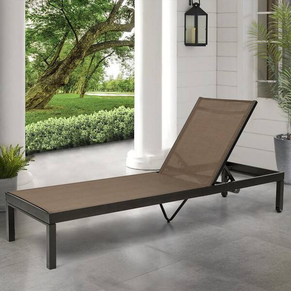 Crestlive Products 1Piece Aluminum Adjustable Outdoor Chaise Lounge in