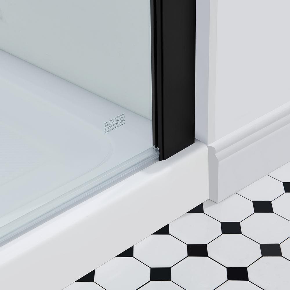 Bel 48" x 78.75" Oil-Rubbed Bronze Frameless Sliding Shower Door
