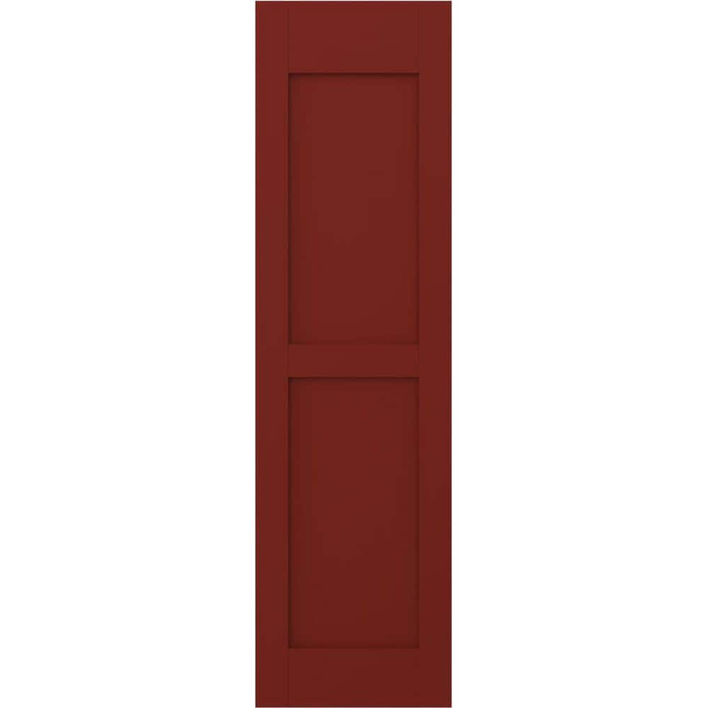 12 in. W x 37 in. H Americraft 2-Equal Flat Panel Exterior Real Wood Shutters Pair in Pepper Red price history on PriceWatchPro