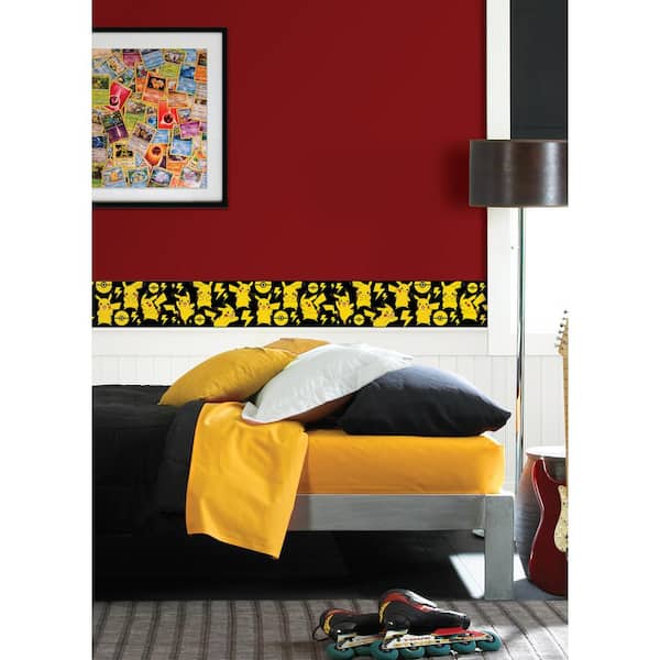 Yellow Pokémon Pikachu Peel and Stick Matte Vinyl Wallpaper Border