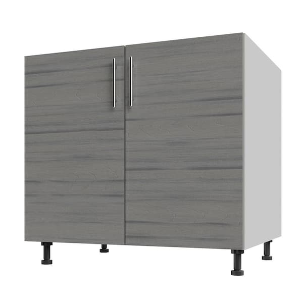 Miami Weatherboard 36 in. X 27 in. X 34.5 in Outdoor Base Cabinet Full Height in Dark Ash Matte