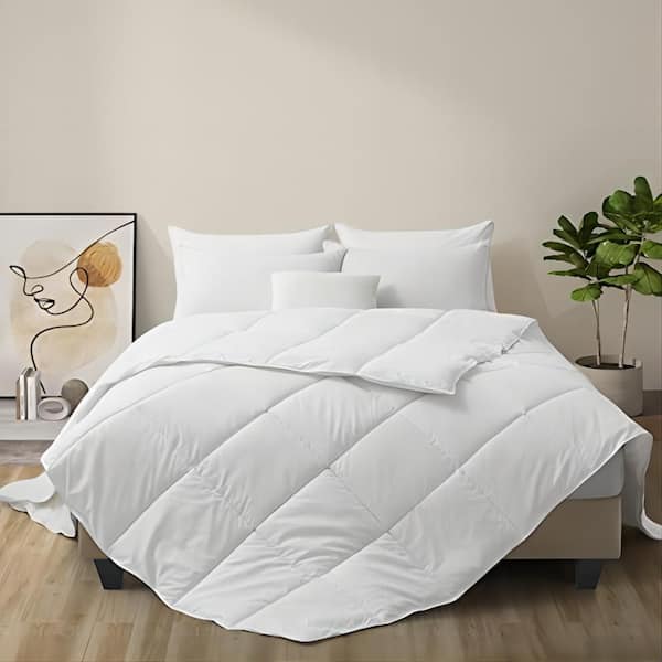 Bafode Summer Lightweight White Twin Size Goose Down Feather Comforter