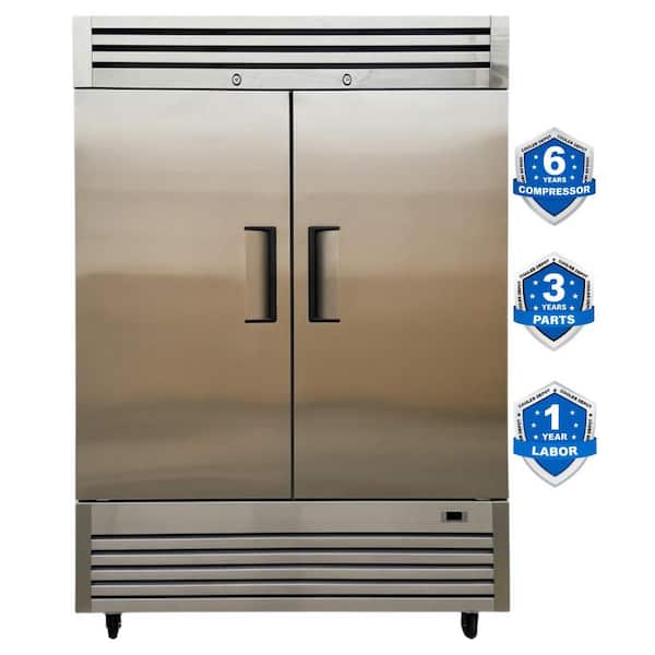 54 in. W 47cu. ft NSF Commercial 2-Door Reach in Upright Refrigerator in Stainless Steel